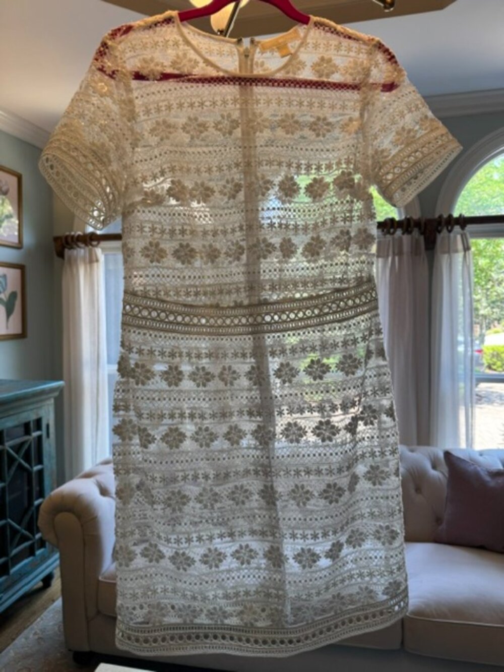 Michael Kors White Eyelet Cocktail / Bridal Lace Dress